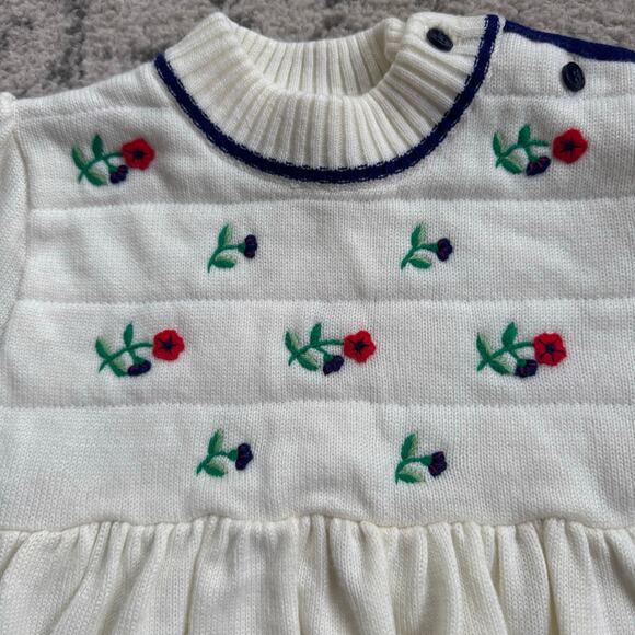 Vtg 1980s Nann-Knits Embroidered Sweater Dress - Picture 7 of 11